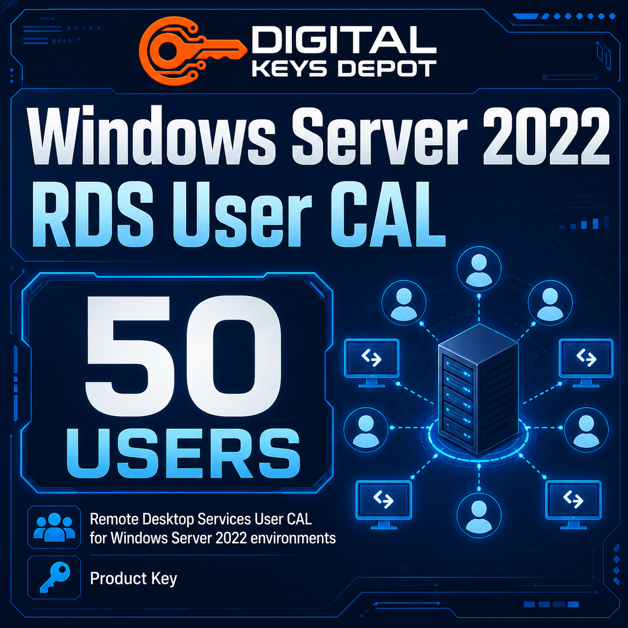 Remote Desktop Services User CAL 50 users for Windows Server 2022 environments Remote Desktop Services User CAL 50 users for Windows Server 2022 environments