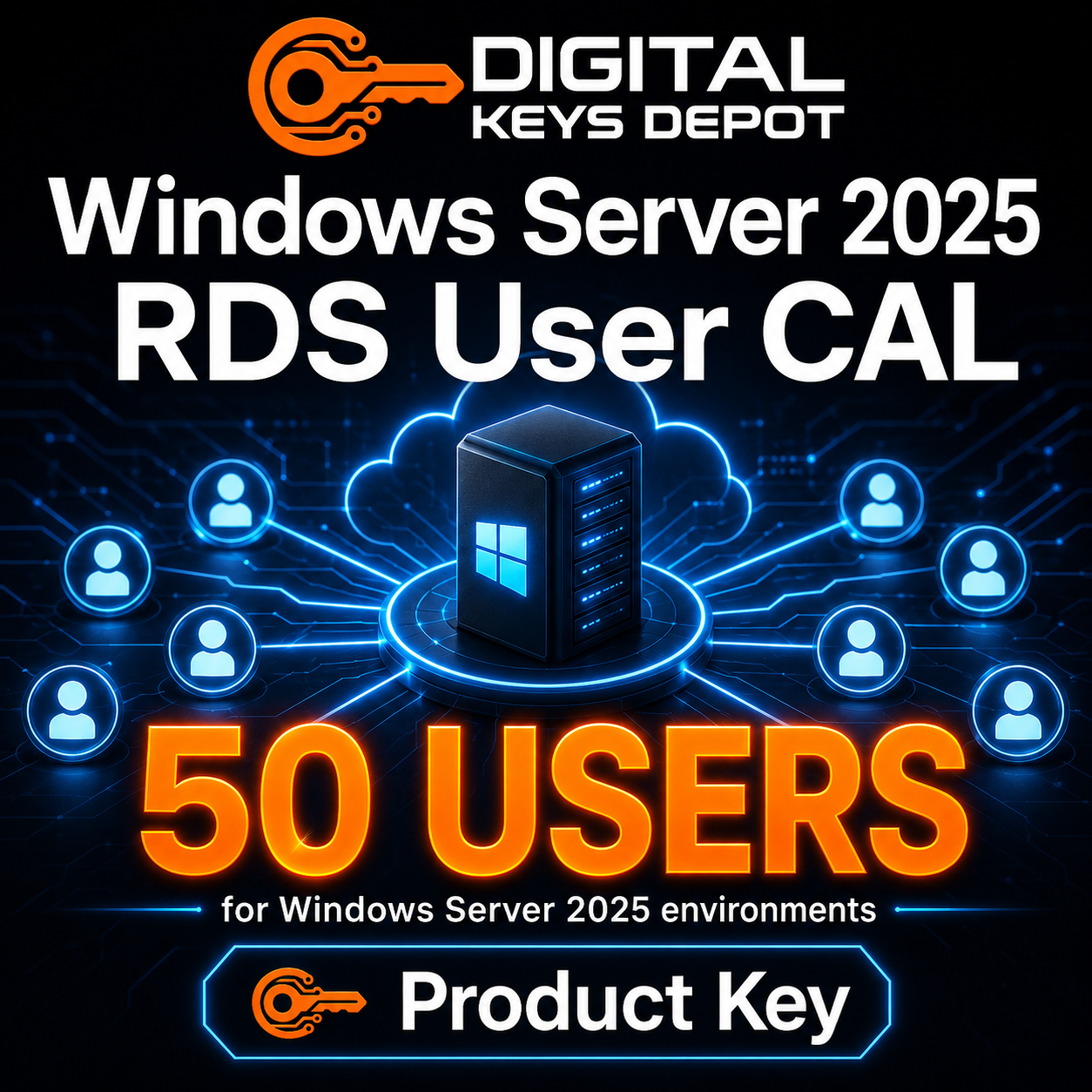 Remote Desktop Services User CAL 50 users for Windows Server 2025 environments