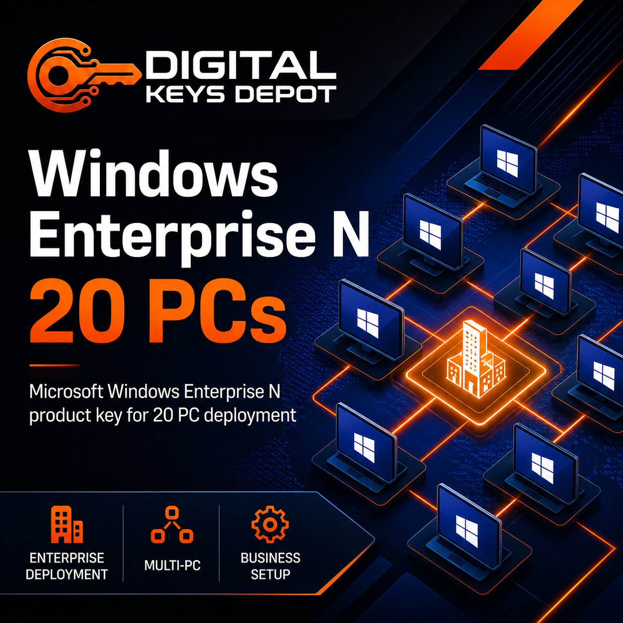 Windows 10/11 Enterprise N Product Key for 20 PCs