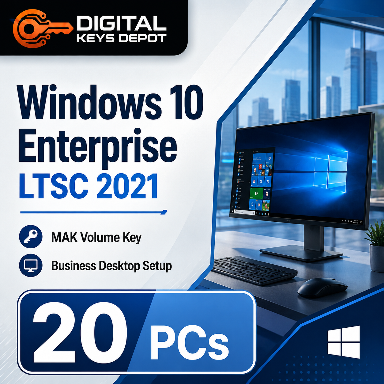 Windows 10 Enterprise LTSC 2021 MAK Volume key for business desktop setup