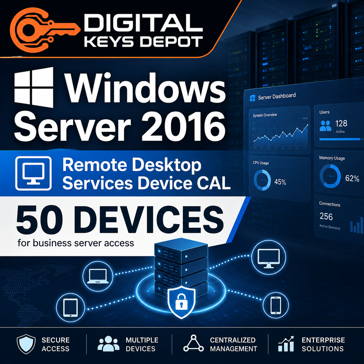 Windows Server 2016 Remote Desktop Services Device CAL for business server access Windows Server 2016 Remote Desktop Services Device CAL for business server access
